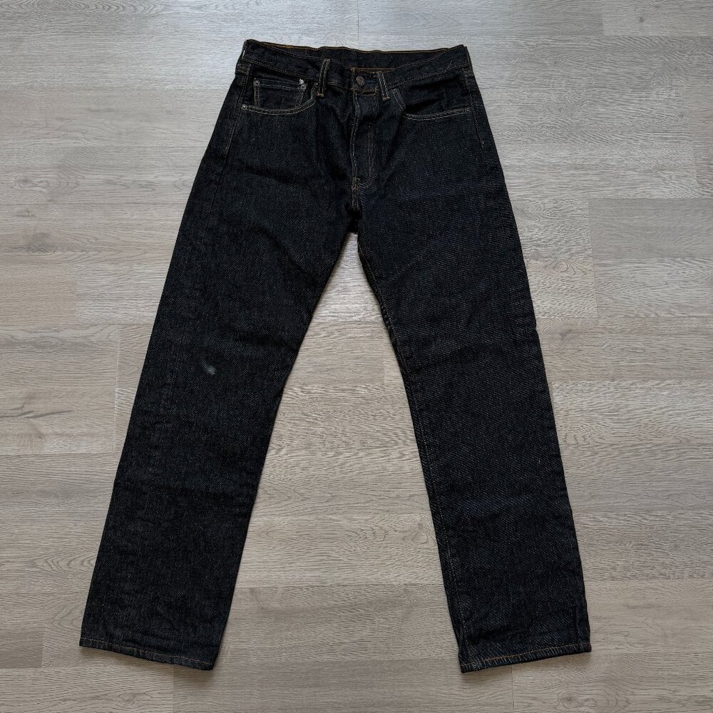 Levis 501 Original Shrink To Fit Button Fly Jeans Rigid Black Jeans Mens 32x32